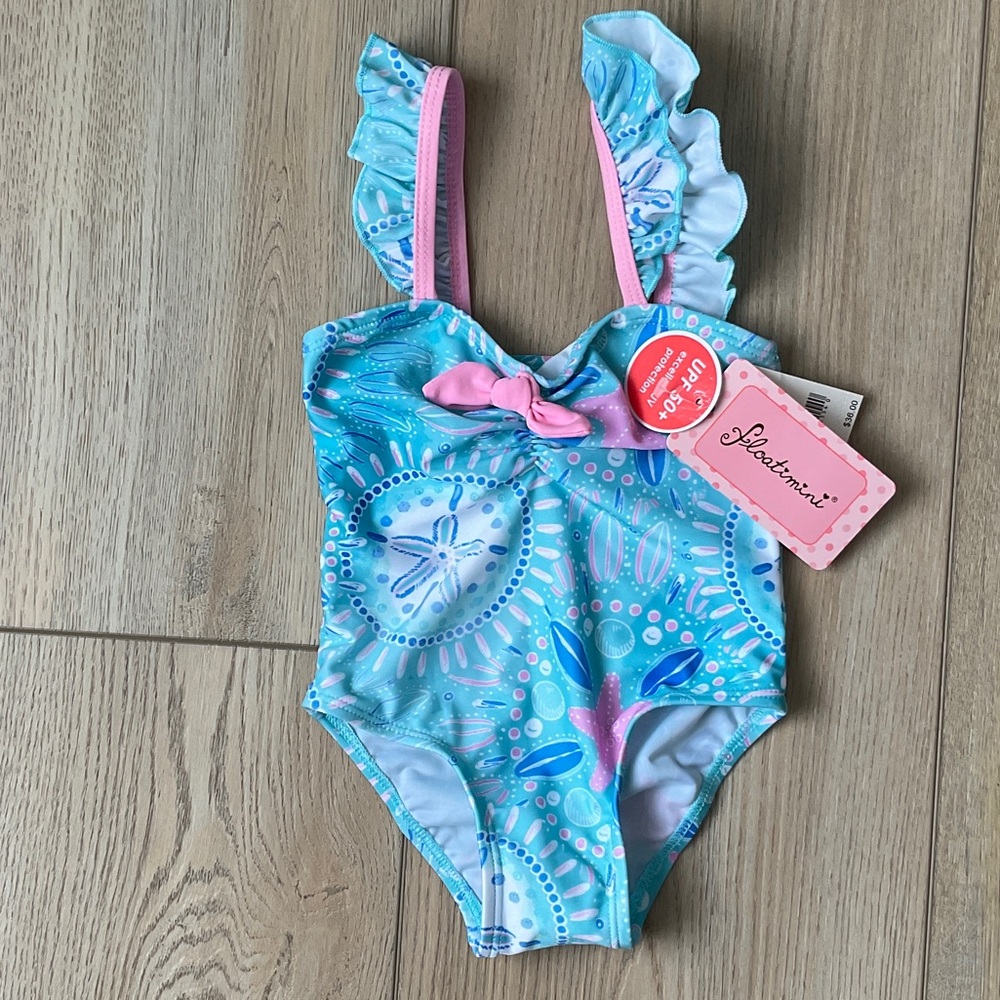 NWT Floatimini One Piece Swim Suit Size 2T Beach Vacay Preppy Coastal Resort